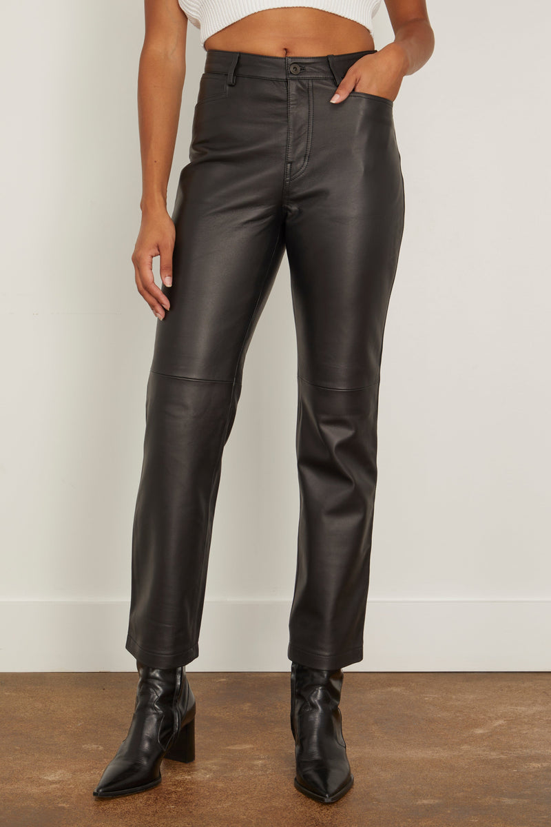 Faux Leather 5 Pocket Pant - Rowe Boutique